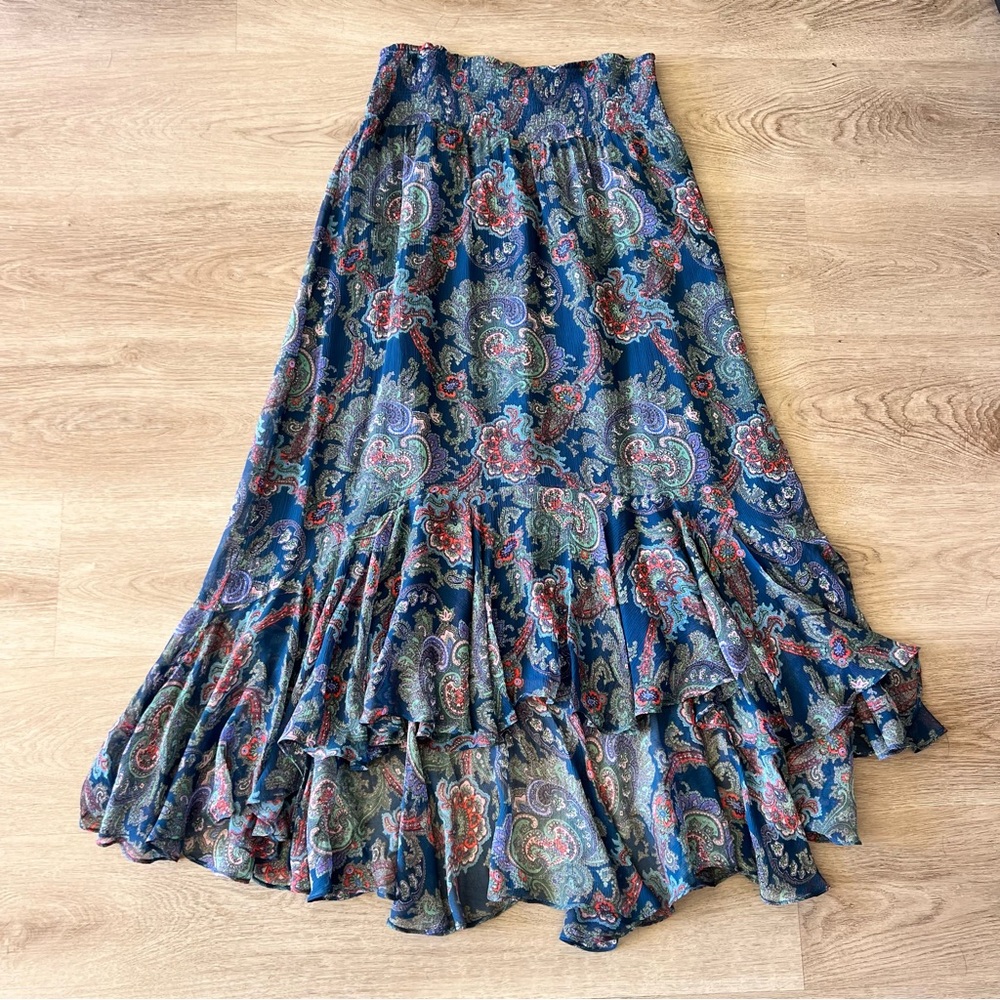 Vanessa Virginia Anthropologie Multicolor Paisley Maxi Skirt
